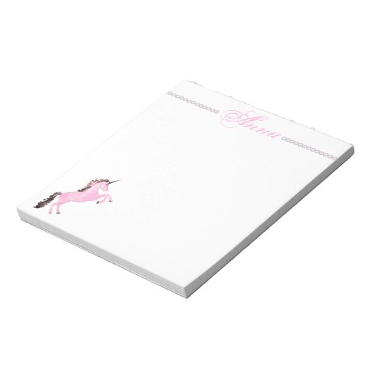 Pinetastic unicorn pink personalisieren notizblock (Rotiert)