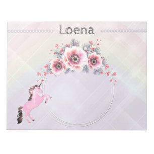 Pinetastic unicorn rosa personalisieren Notizblock