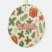 Pinetrees, klassische Holiday Floral Keramik Ornament (Links)