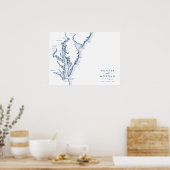 Piney Point MD Wedding Modern Map Guestbook Poster (Küche)