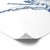 Piney Point MD Wedding Modern Map Guestbook Poster (Ecke)