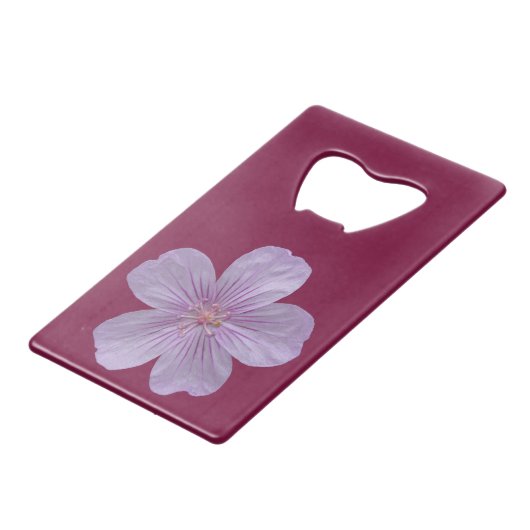 Pineywood Geranium #1 Geldbeutel Flaschenöffner (Rückseite Schrägansicht)