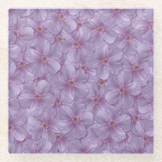 Pineywood Geranium Nahtloses Muster Glasuntersetzer (Vorderseite)