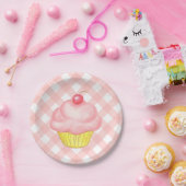 Ping Gingham Cupcake Papierplatten Pappteller (Party)