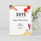 Ping Pong 40. Geburtstag mit Gerettet Herzdatum Einladung (Stehend Vorderseite)