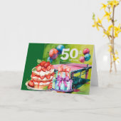 Ping Pong 50. Geburtstag Karte (Gelbe Blume)