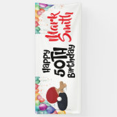 Ping Pong 50. Geburtstag mit Name Banner (Vertikal)