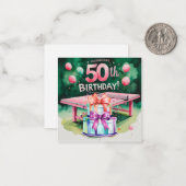 Ping Pong 50. Geburtstag Mitteilungskarte (Vorderseite/Rückseite Beispiel)