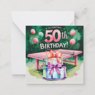 Ping Pong 50. Geburtstag Mitteilungskarte