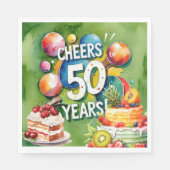 Ping Pong 50. Geburtstag, Serviette (Vorderseite)