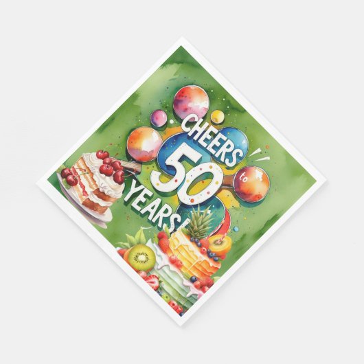 Ping Pong 50. Geburtstag, Serviette (Ecke)