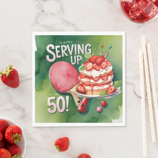 Ping Pong 50. Geburtstag, Serviette (Beispiel)