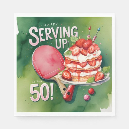 Ping Pong 50. Geburtstag, Serviette (Vorderseite)