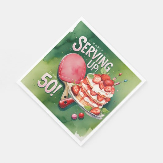 Ping Pong 50. Geburtstag, Serviette (Ecke)