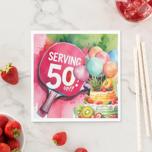 Ping Pong 50. Geburtstag, Serviette (Beispiel)