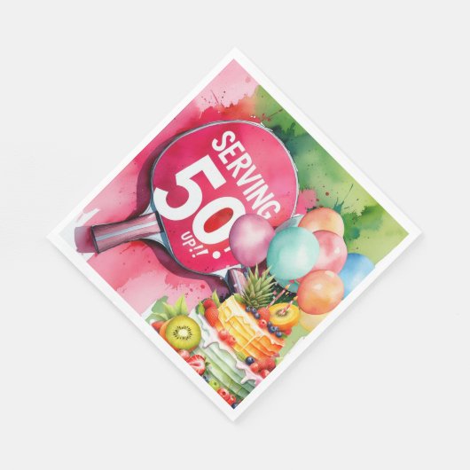 Ping Pong 50. Geburtstag, Serviette (Ecke)