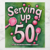 Ping Pong 50. Geburtstag Weinetikett (Einzelnes Label)