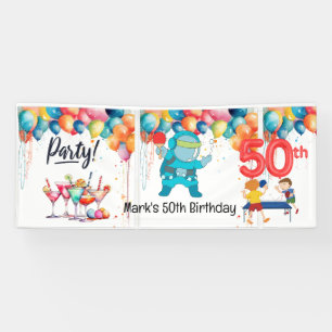 Ping Pong 50. Geburtstagsparty Banner