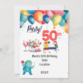 Ping Pong 50. Geburtstagsparty Einladung (Vorderseite)