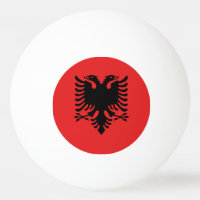 Ping Pong Ball mit der Flagge Albaniens