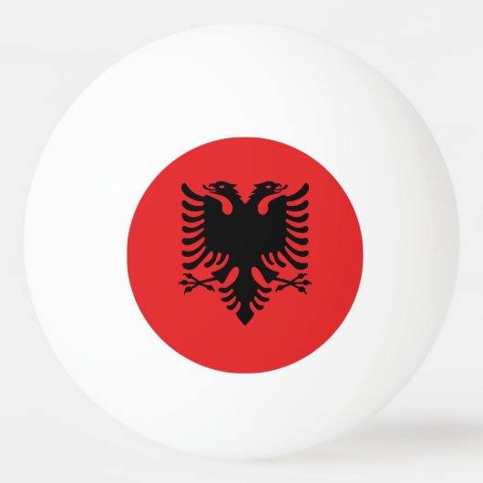 Ping Pong Ball mit der Flagge Albaniens Tischtennisball (Vorderseite)