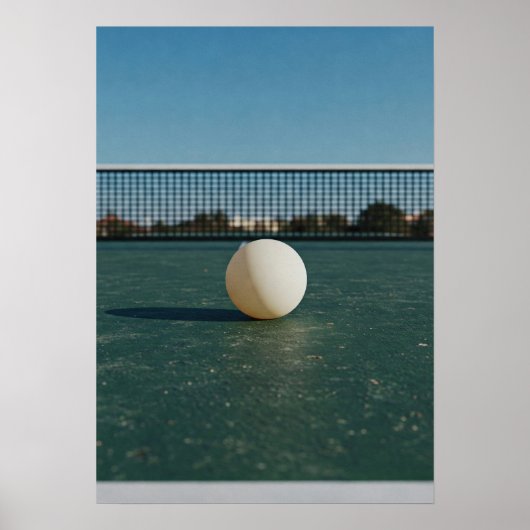 Ping Pong Ball on Green Table Court Poster (Vorne)