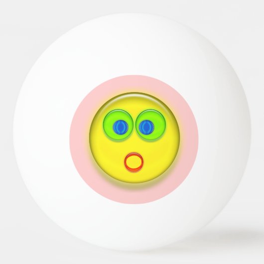 Ping Pong Ball - Überraschendes Sonnengesicht auf Tischtennisball (Vorderseite)