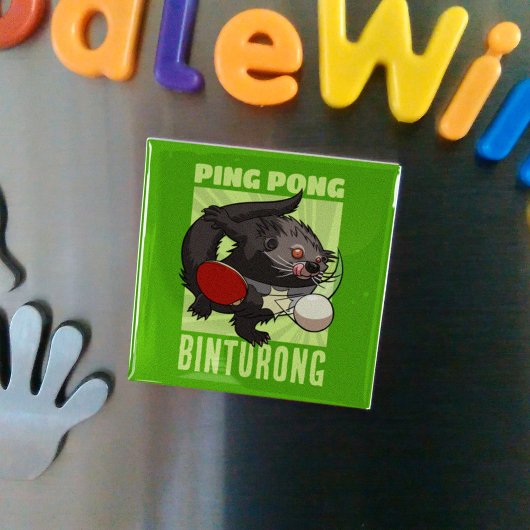 Ping Pong Binturong Funny Table Tennis Bearcat Magnet