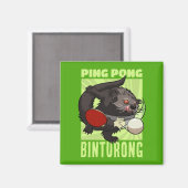 Ping Pong Binturong Funny Table Tennis Bearcat Magnet (Vorderseite/Rückseite)