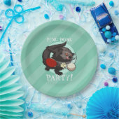 Ping Pong Binturong Tischtennis Player Bearcat Pappteller (Party)