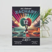 Ping Pong Birthday Einladung (Stehend Vorderseite)