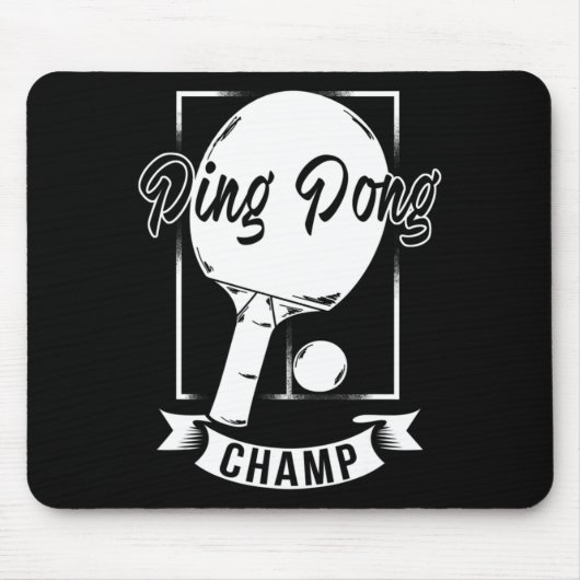 Ping Pong Champ Fun Tischtennis T-Shirt Mousepad (Vorne)