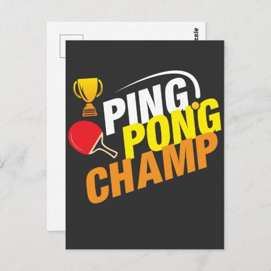 Ping Pong Champ Tischtennis Postkarte (Vorne/Hinten)