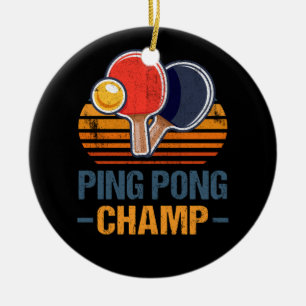 Ping Pong Champ Tischtennis Spieler Sporttrainer Keramik Ornament