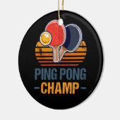 Ping Pong Champ Tischtennis Spieler Sporttrainer Keramik Ornament (Links)