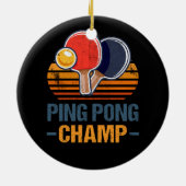 Ping Pong Champ Tischtennis Spieler Sporttrainer Keramik Ornament (Hinten)