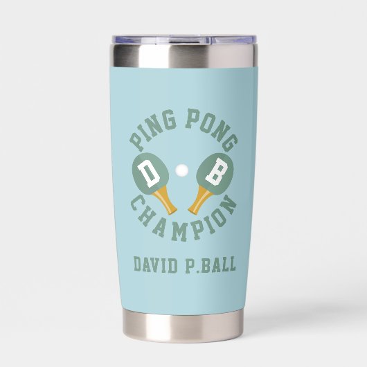 Ping Pong Champion Personalisiert isolierter Tumbl Thermobecher (Vorderseite)