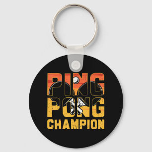Ping Pong Champion Retro Tischtennis Schlüsselanhänger