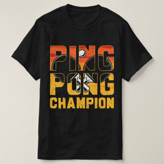 Ping Pong Champion Retro Tischtennis T-Shirt (Design vorne)