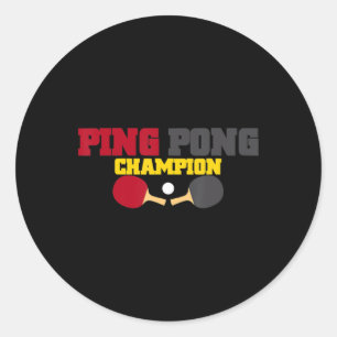 Ping Pong Champion Spaß Niedlich Tischtennis Gesch Runder Aufkleber