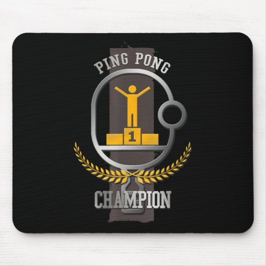 Ping Pong Champion Spaß Tischtennis-Spieler Gesche Mousepad (Vorne)