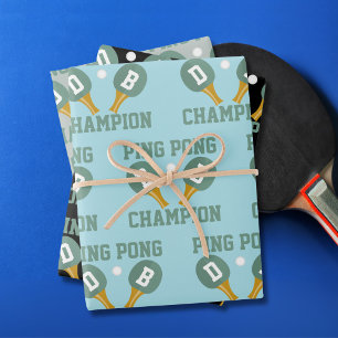 Ping Pong Champion Wrapping Paper Sheets Geschenkpapier Set