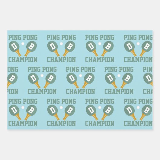 Ping Pong Champion Wrapping Paper Sheets Geschenkpapier Set (Vorderseite)