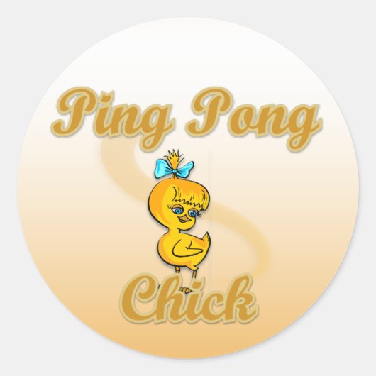 Ping Pong Chick Runder Aufkleber (Vorderseite)