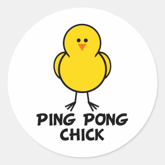 Ping Pong Chick Runder Aufkleber (Vorderseite)