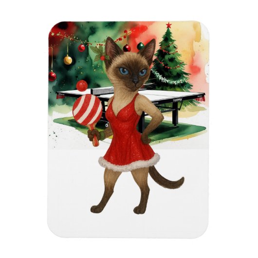 Ping Pong Christmas themed for Cat Lovers Magnet (Vertikal)
