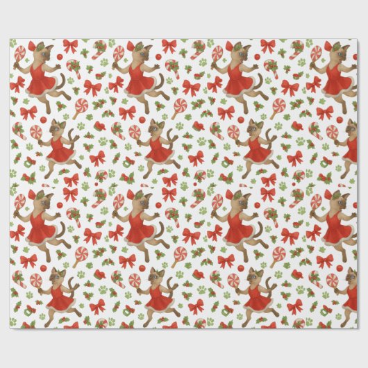 Ping Pong Christmas Themed for Siamese Cat Lovers Geschenkpapier (Flach)