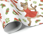Ping Pong Christmas Themed for Siamese Cat Lovers Geschenkpapier (Rolleneckpunkt)