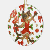 Ping Pong Christmas Themed for Siamese Cat lovers  Keramik Ornament (Links)