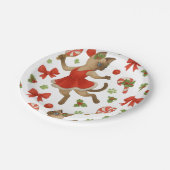  Ping Pong Christmas themed for Siamese Cat lovers Pappteller (Schrägansicht)